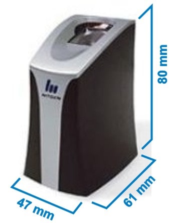 Dimensiones del Lector de Huellas Nitgen Hamster II